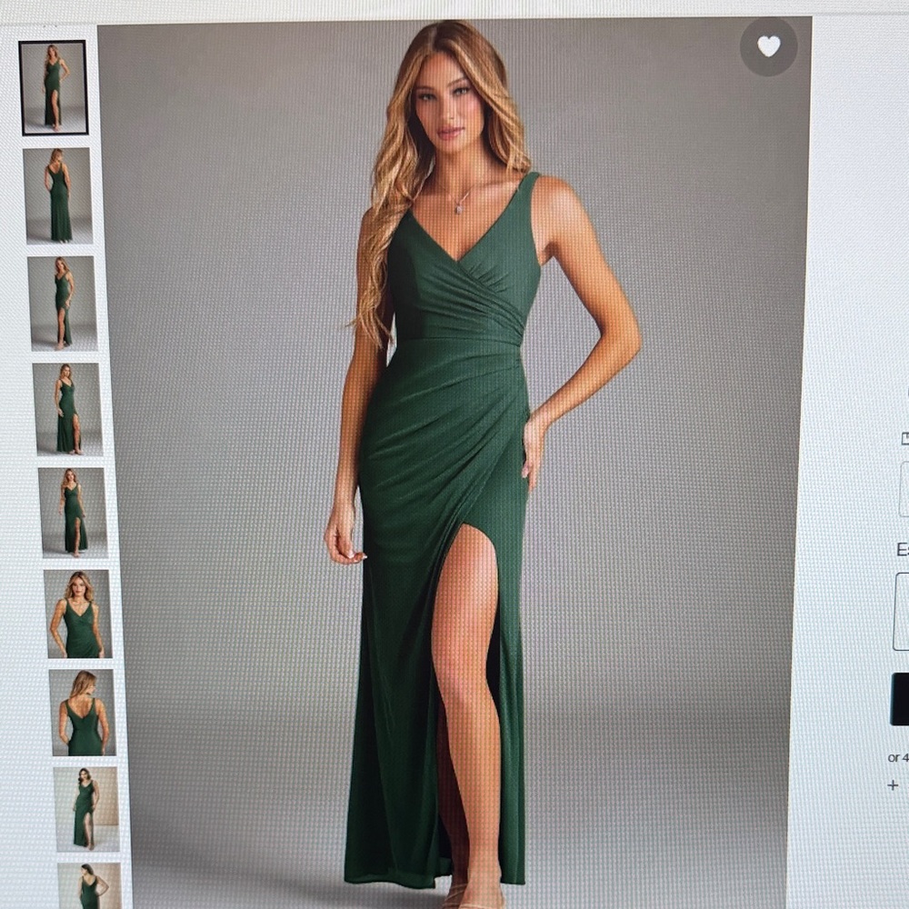 Azazie Pleated Mesh Dark Green Bridesmaid Dress